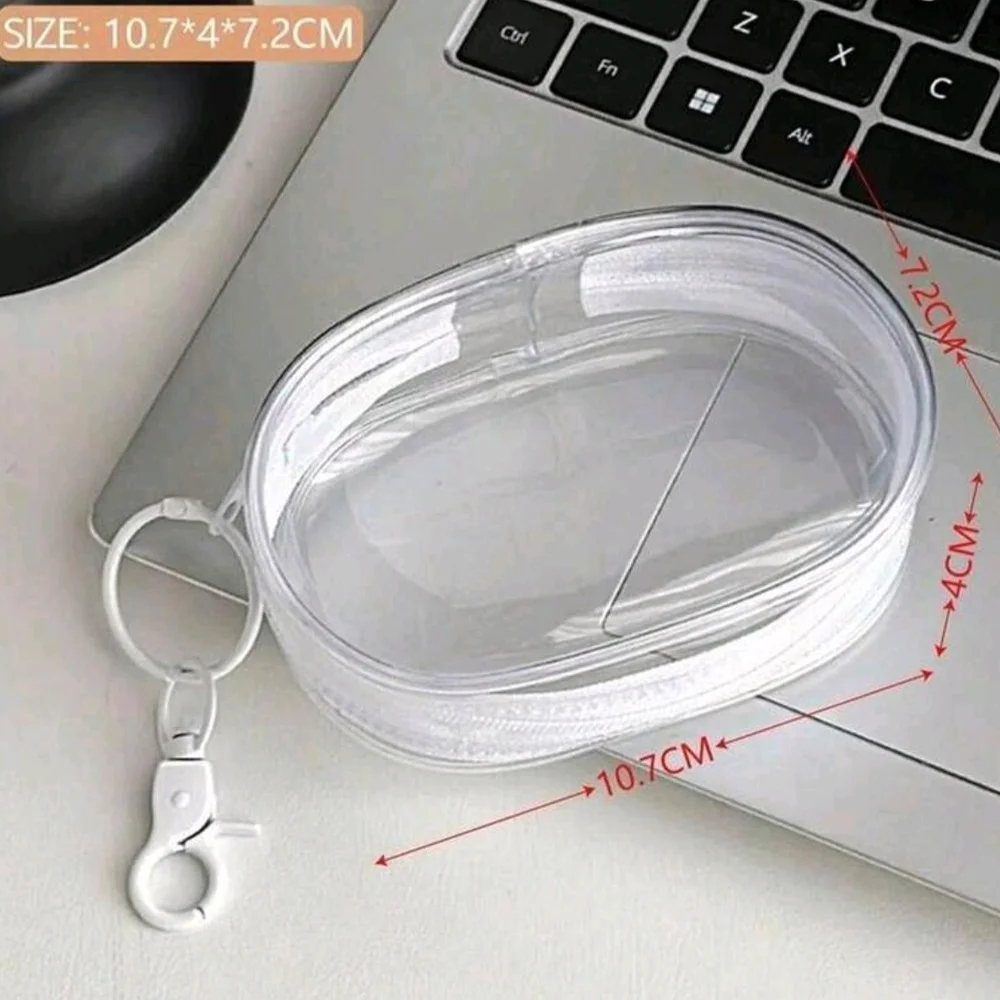 Transparent Multi-Purpose Data Cable Storage Bag With Hook Design.